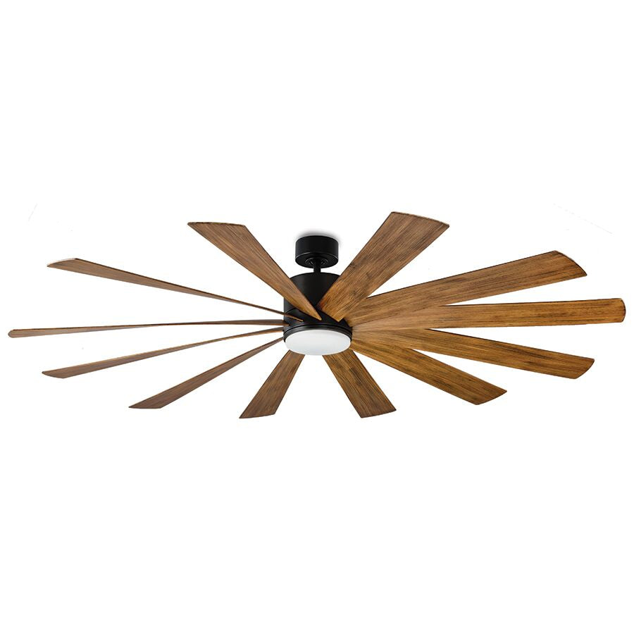 Modern Forms Fan Windflower FR-W1815-80L35MBDK Ceiling Fan 80 - Matte Black/Distressed Koa, Distressed Koa/