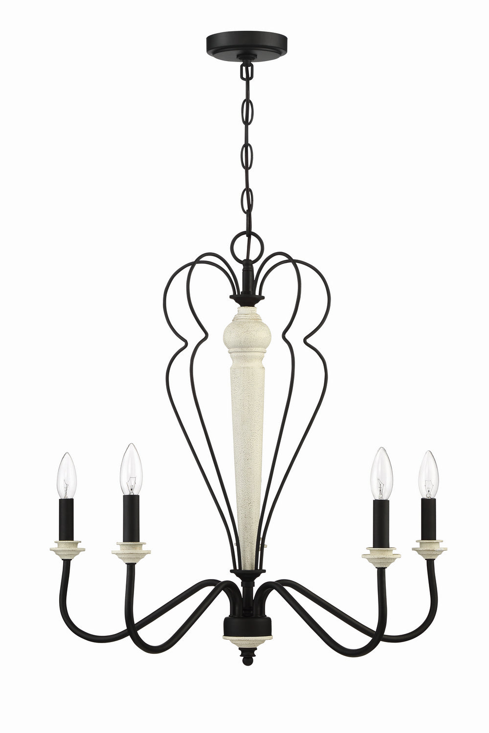 Craftmade Anna 52525-CWESP Chandelier Light - Cottage White/Espresso