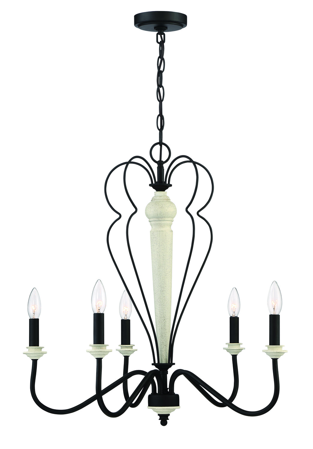 Craftmade Anna 52525-CWESP Chandelier Light - Cottage White/Espresso