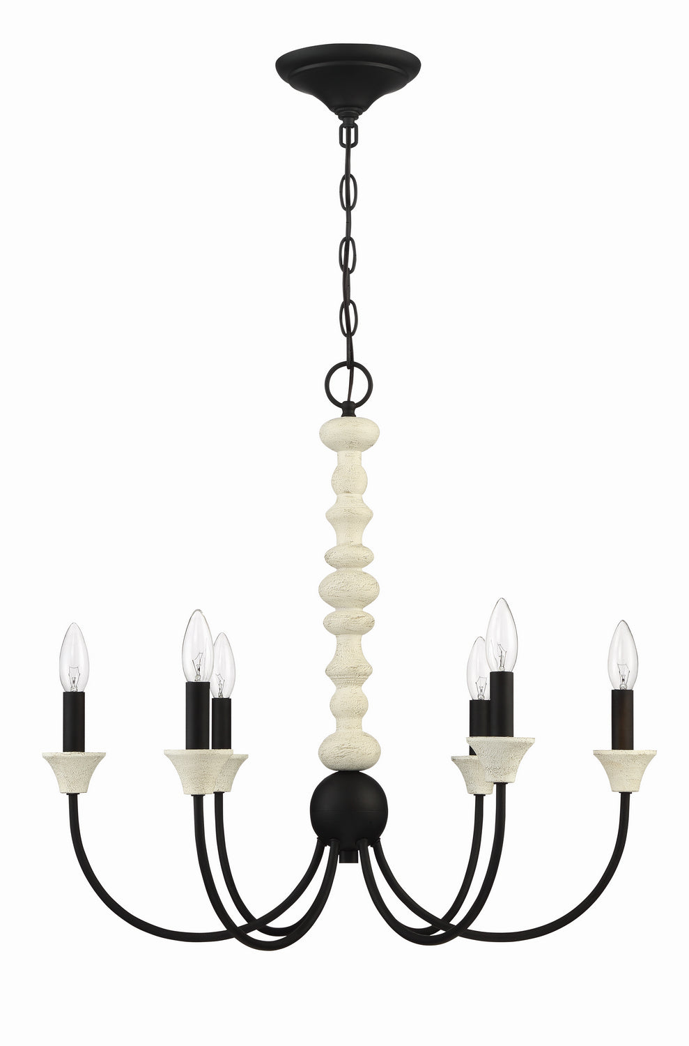 Craftmade Meadow Place 52626-CWESP Chandelier Light - Cottage White/Espresso