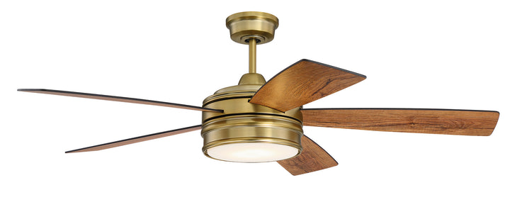 Craftmade Braxton BRX52SB5 Ceiling Fan 52 - Satin Brass, Flat Black/Mesquite/