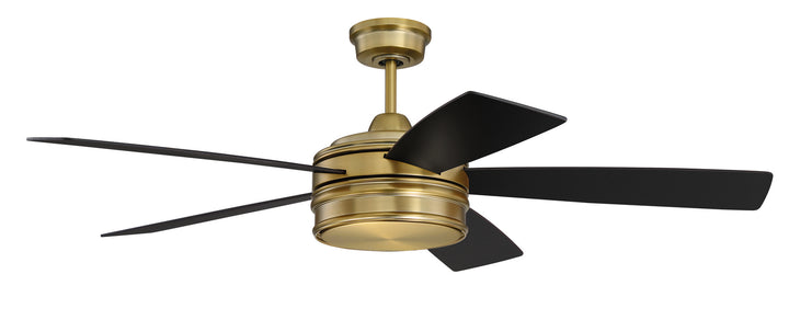 Craftmade Braxton BRX52SB5 Ceiling Fan 52 - Satin Brass, Flat Black/Mesquite/