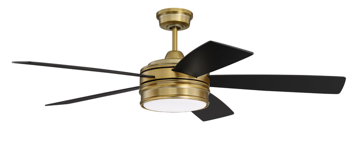 Craftmade Braxton BRX52SB5 Ceiling Fan 52 - Satin Brass, Flat Black/Mesquite/