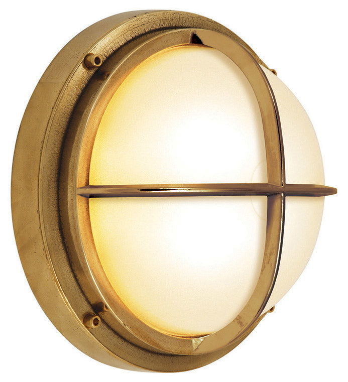 Stone Lighting WO853BRCF13 Bari One Light Outdoor Wall Mount Outdoor Brass