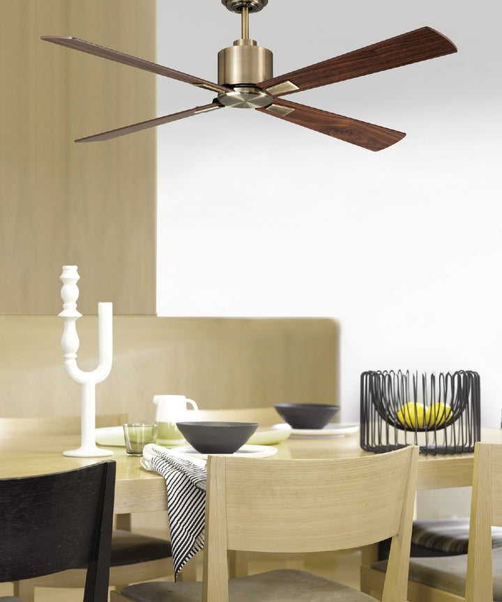 Beacon Climate 210522010 Ceiling Fan - Antique Brass and Walnut, Walnut/