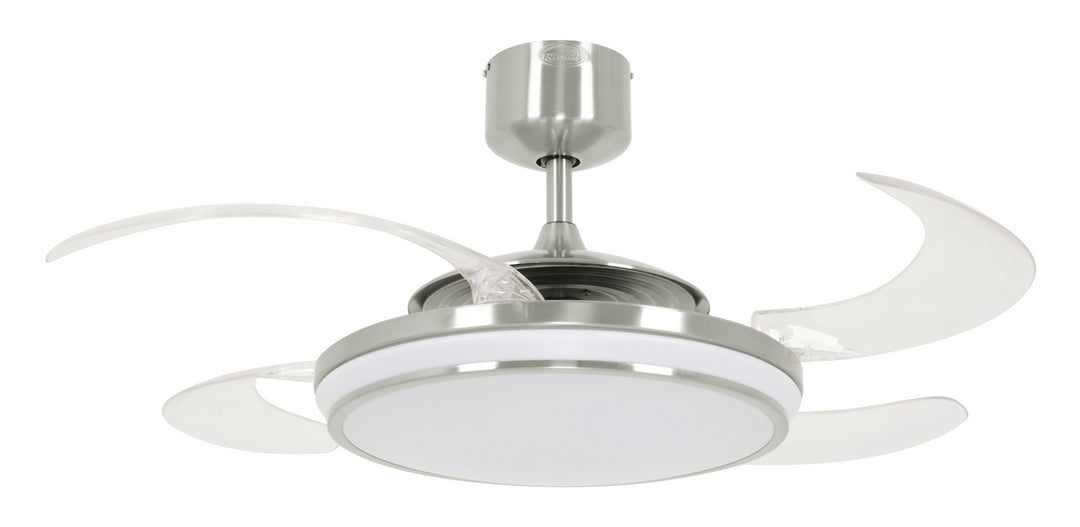 Beacon Evo1 21103601 Ceiling Fan - Brushed Chrome, Transparent/