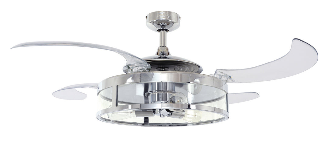 Beacon Classic 212926010 Ceiling Fan - Chrome and Clear, Clear/