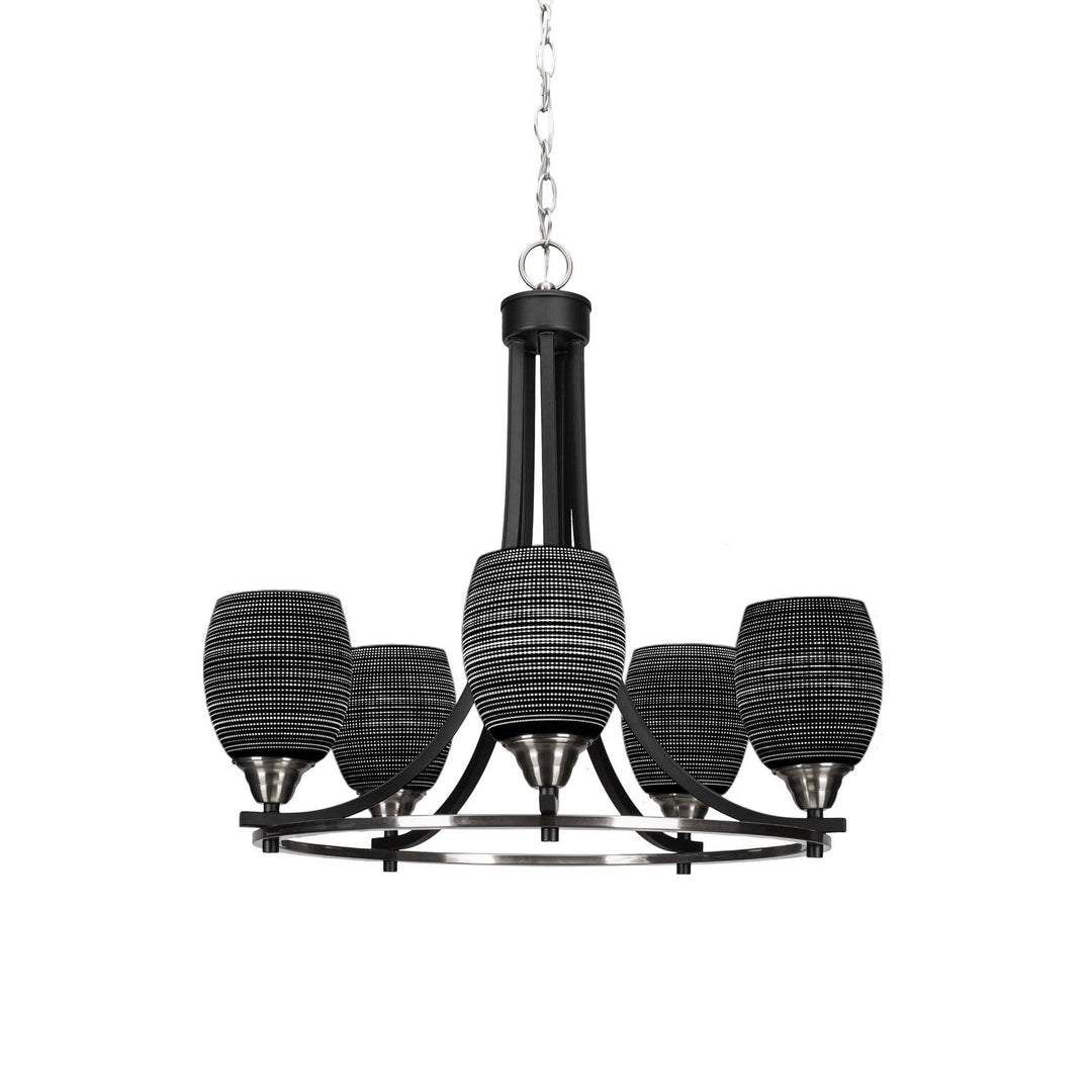 Toltec Paramount 3405-mbbn-4029 Chandelier Light - Matte Black & Brushed Nickel