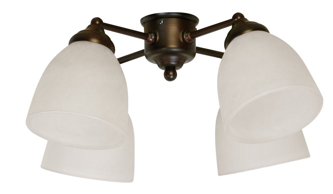 Craftmade Lighting LK400-OB-WG-LED  4 Light Fitter And Glass Fan Oiled Bronze