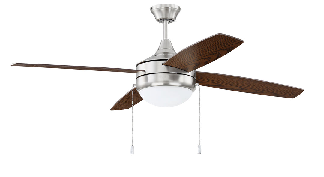 Craftmade Phaze 4 Blade PHA52BNK4 Ceiling Fan 52 - Brushed Polished Nickel, Walnut/Dark Oak/