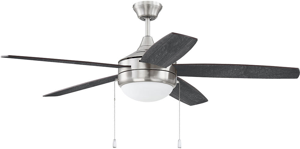 Craftmade Phaze 5 Blade PHA52BNK5-BNGW Ceiling Fan 52 - Brushed Polished Nickel, Brushed Nickel/Greywood/