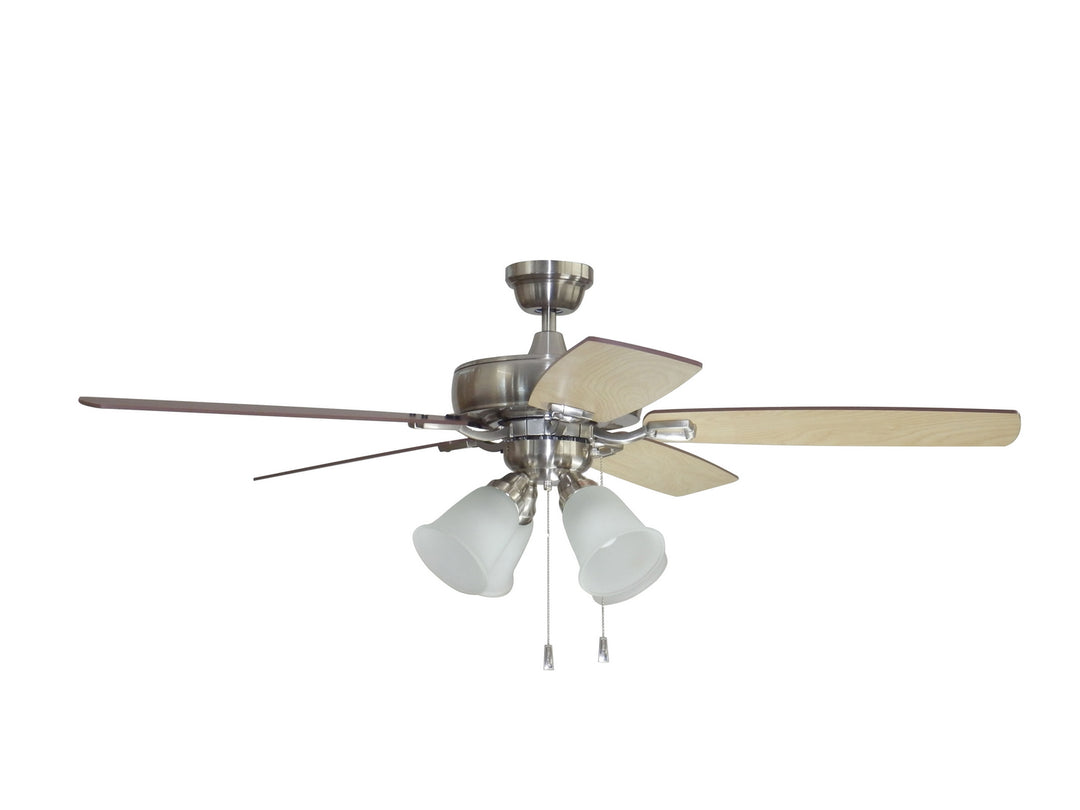 Craftmade Twist N Click 4 Light TCE52BNK5C4 Ceiling Fan 52 - Brushed Polished Nickel, Ash/Mahogany/