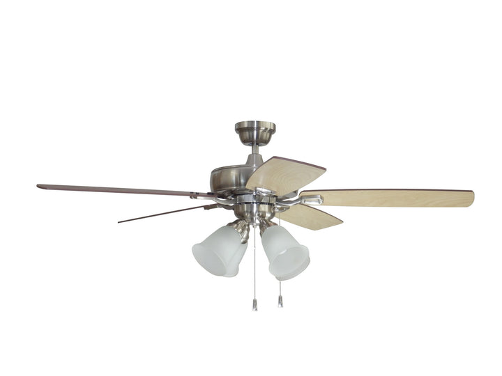 Craftmade Twist N Click 4 Light TCE52BNK5C4 Ceiling Fan 52 - Brushed Polished Nickel, Ash/Mahogany/