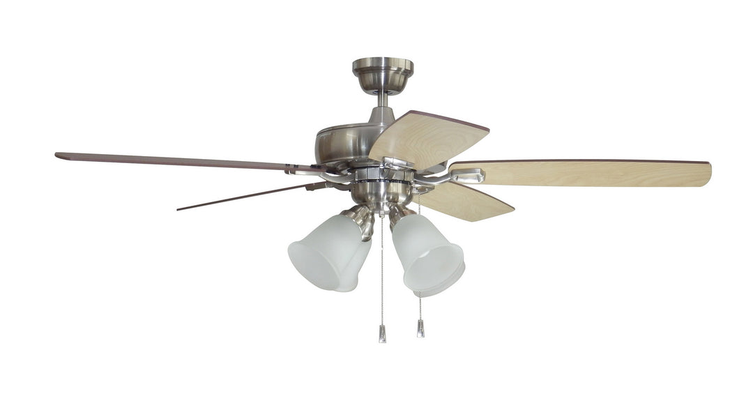 Craftmade Twist N Click 4 Light TCE52BNK5C4 Ceiling Fan 52 - Brushed Polished Nickel, Ash/Mahogany/