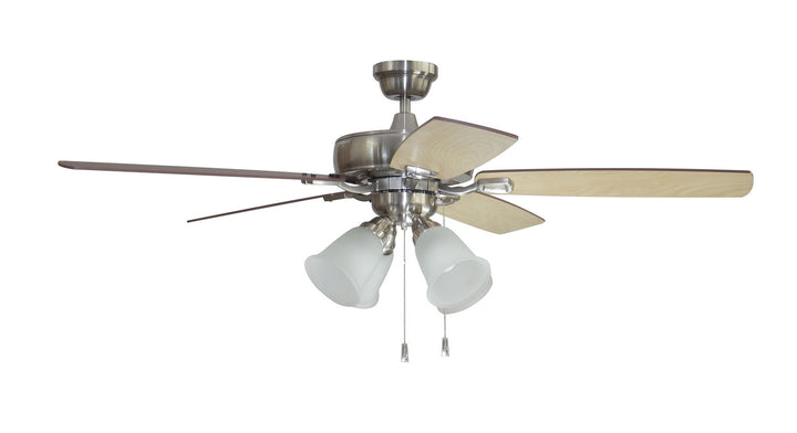 Craftmade Twist N Click 4 Light TCE52BNK5C4 Ceiling Fan 52 - Brushed Polished Nickel, Ash/Mahogany/