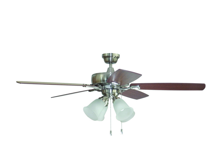 Craftmade Twist N Click 4 Light TCE52BNK5C4 Ceiling Fan 52 - Brushed Polished Nickel, Ash/Mahogany/