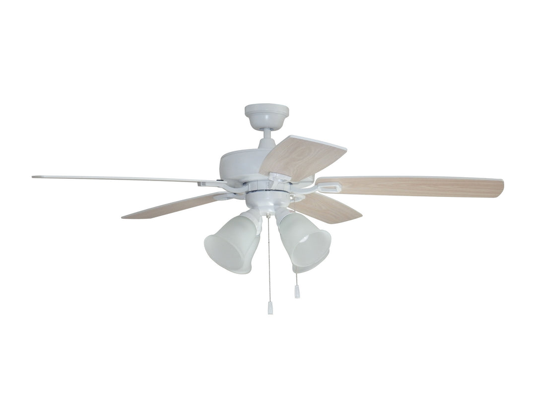 Craftmade Twist N Click 4 Light TCE52W5C4 Ceiling Fan 52 - White, White/Washed Oak/