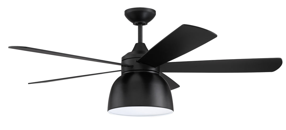 Craftmade Ventura VEN52FB5 Ceiling Fan 52 - Flat Black, Flat Black/Flat Black/