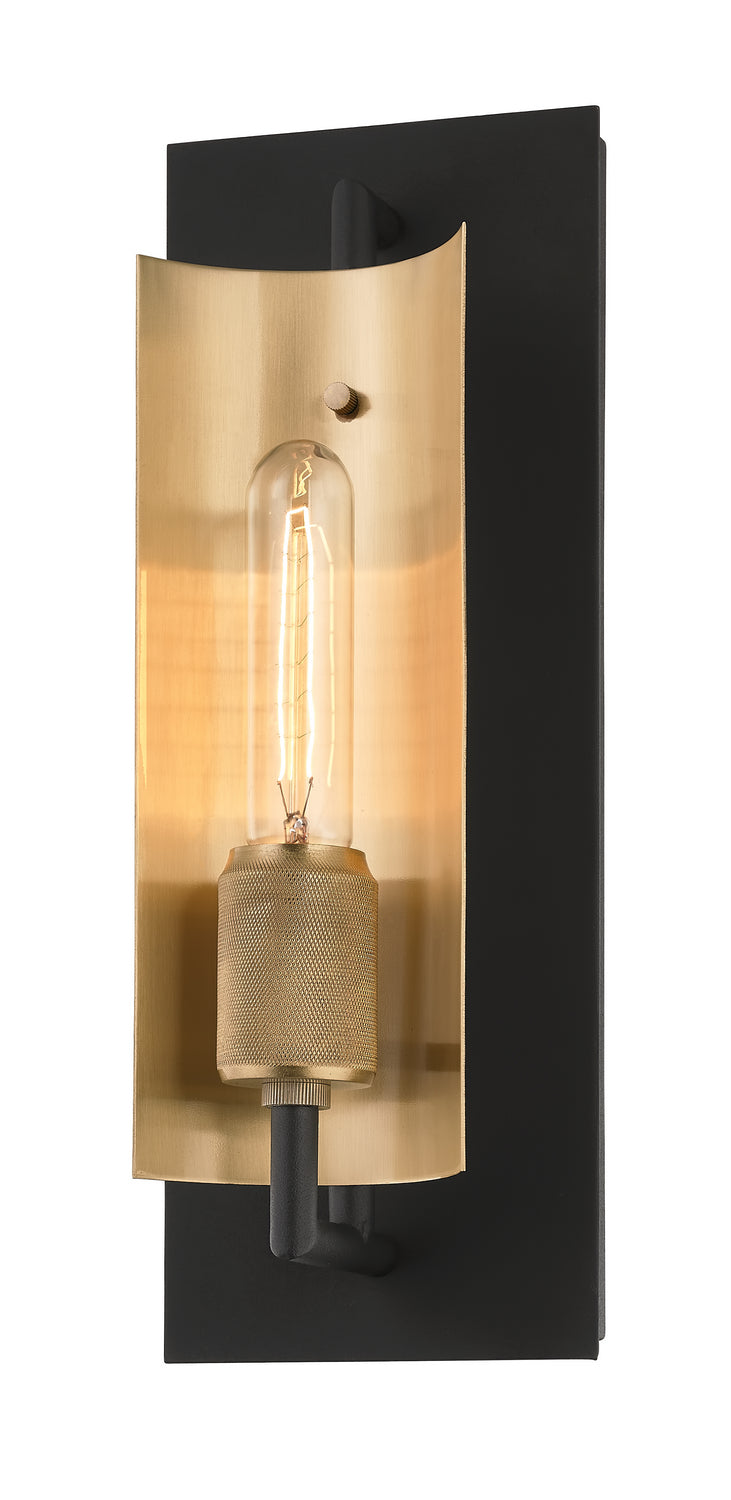 Troy Emerson B6781-SKB/BBA Wall Sconce Light - Carbide Blk & Brushed Brass