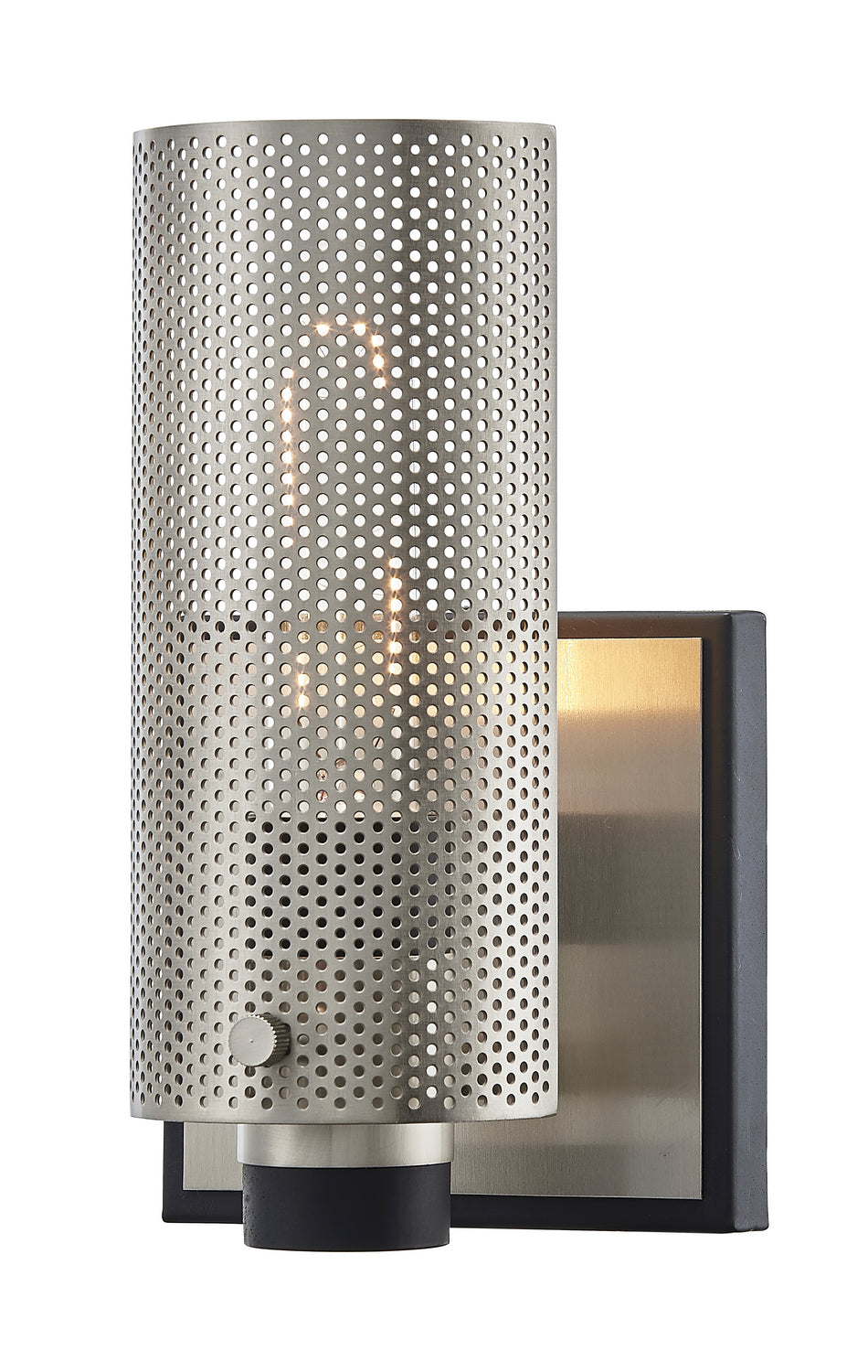 Troy Pilsen B7111 Wall Sconce Light - Carbide Blk W Satin Nickel