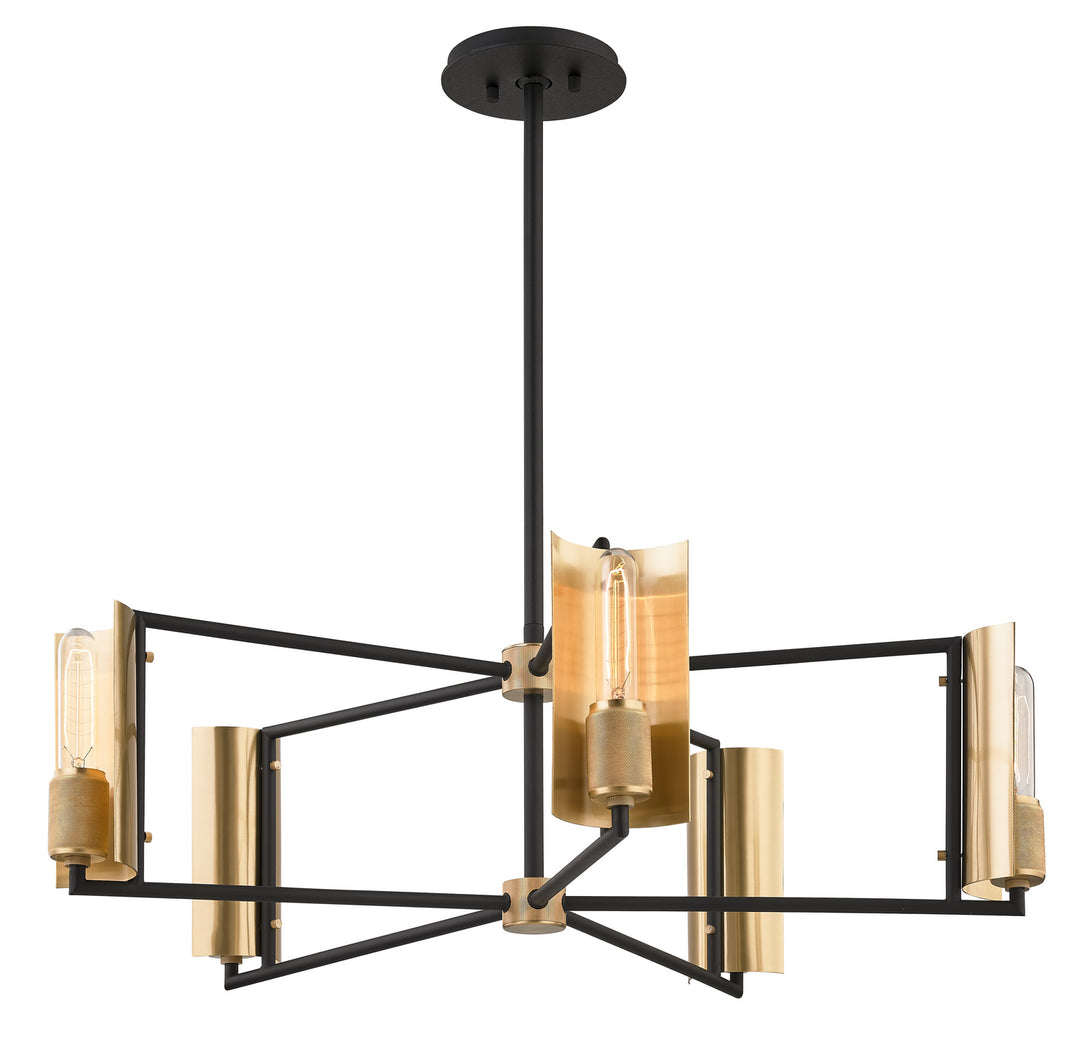 Troy Emerson F6785-SKB/BBA Chandelier Light - Carbide Blk & Brushed Brass