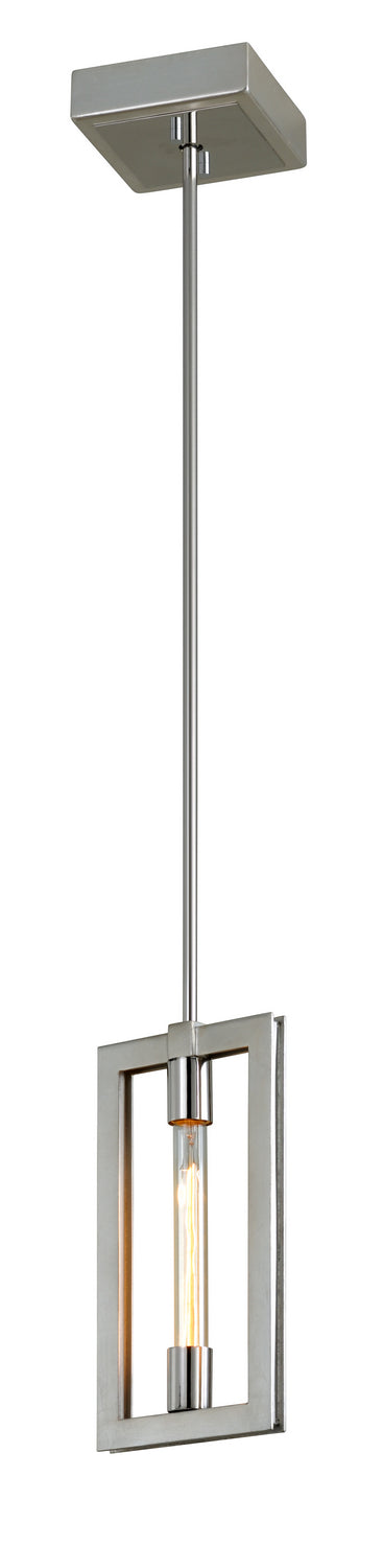Troy Enigma F7103 Pendant Light - Silver Leaf W Stainless Acc