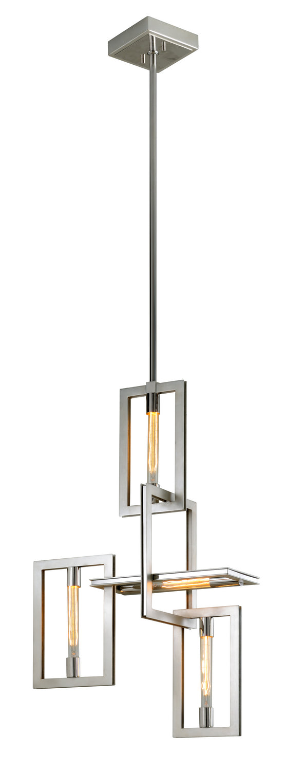 Troy Enigma F7104 Pendant Light - Silver Leaf W Stainless Acc