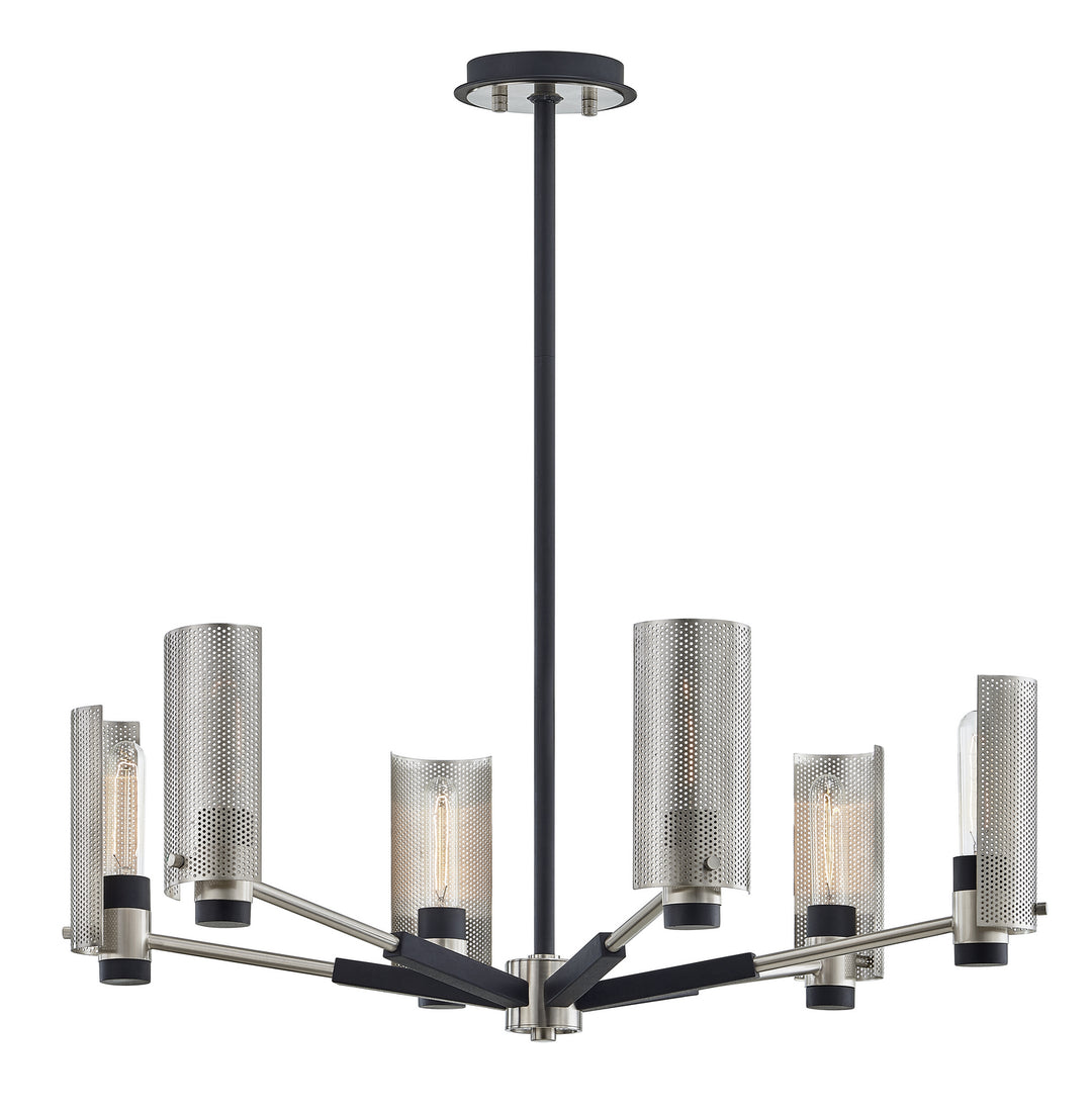 Troy Pilsen F7116 Chandelier Light - Carbide Blk W Satin Nickel