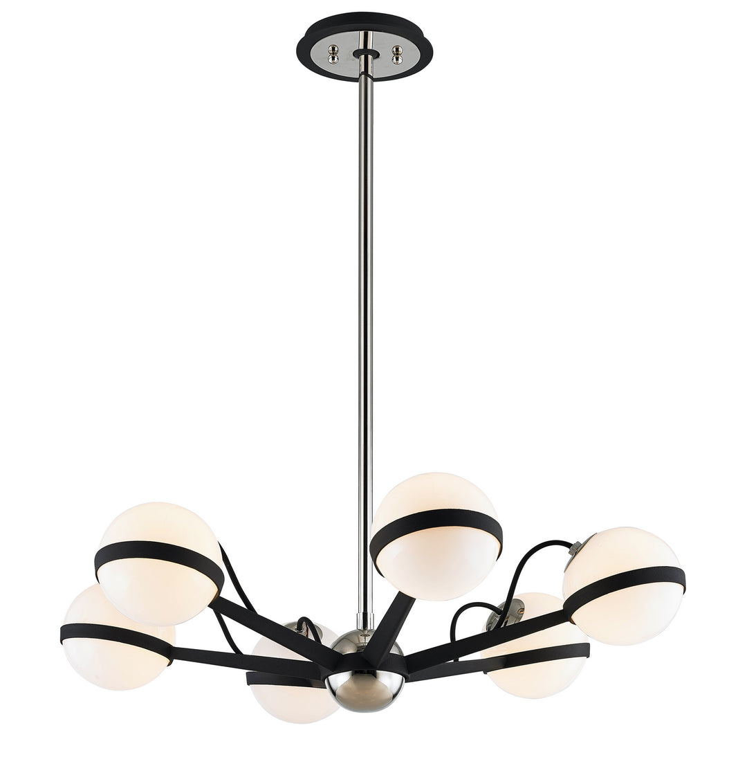 Troy Ace F7163 Chandelier Light - Carbide Blk With Polished Nickel