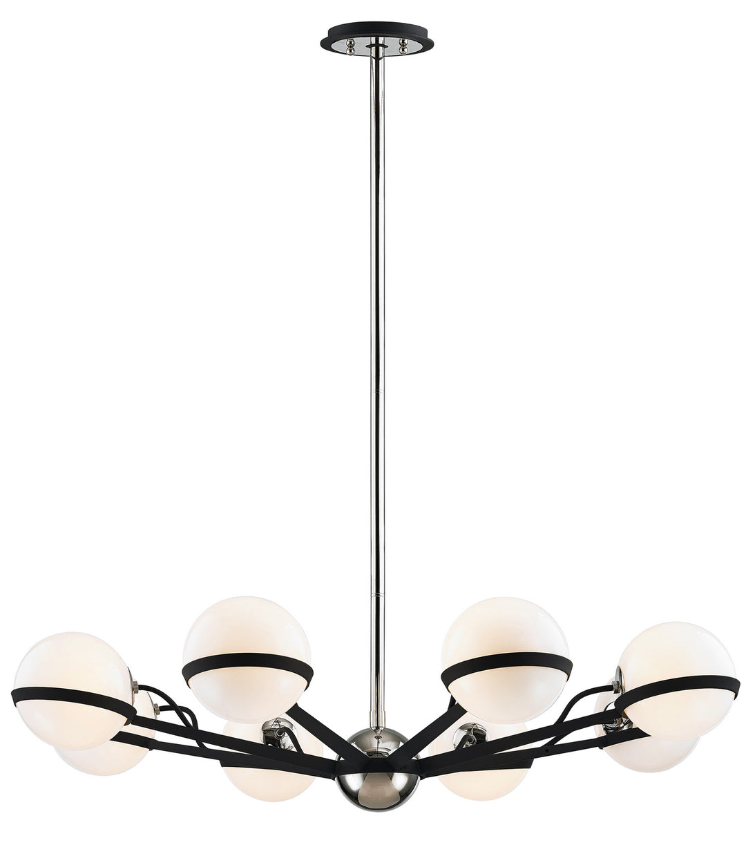 Troy Ace F7164 Chandelier Light - Carbide Blk With Polished Nickel