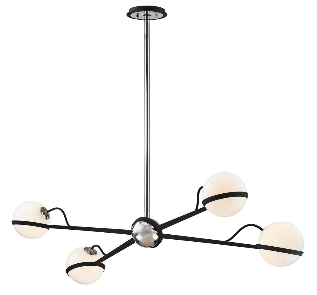 Troy Ace F7167 Chandelier Light - Carbide Blk With Polished Nickel