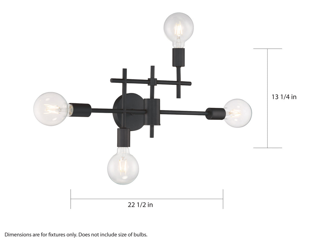 Nuvo Delphi 60-6861 Bath Vanity Light 23 in. wide - Black