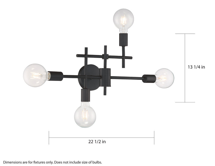 Nuvo Delphi 60-6861 Bath Vanity Light 23 in. wide - Black