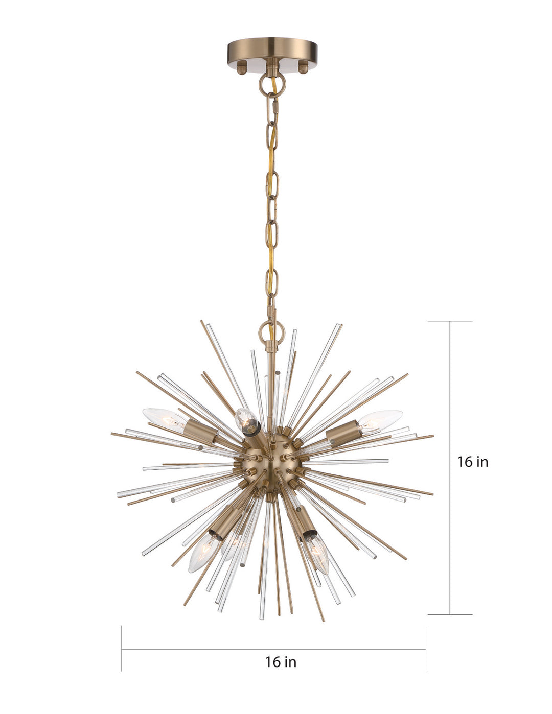 Nuvo Cirrus 60-6992 Chandelier Light - Vintage Brass