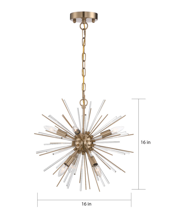 Nuvo Cirrus 60-6992 Chandelier Light - Vintage Brass