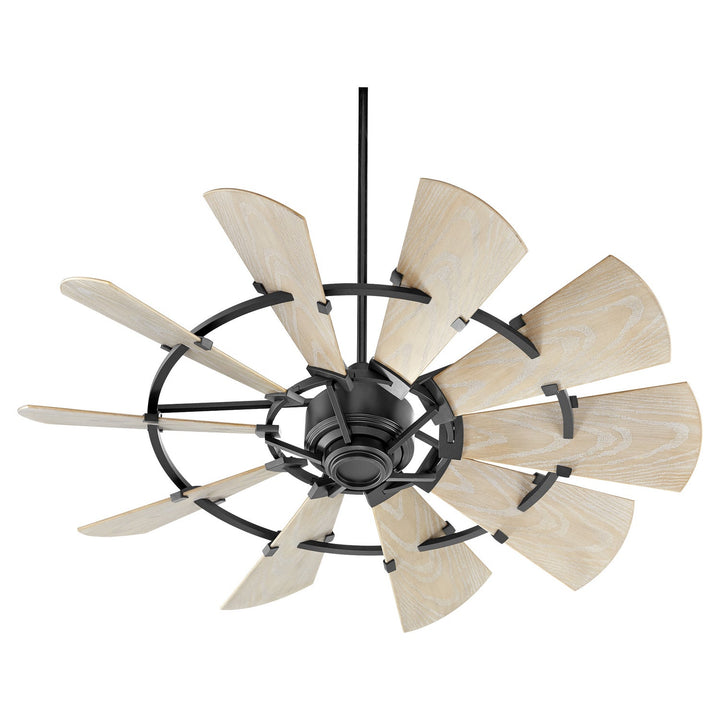 Quorum Windmill 195210-69 Ceiling Fan - Textured Black, Weathered Oak