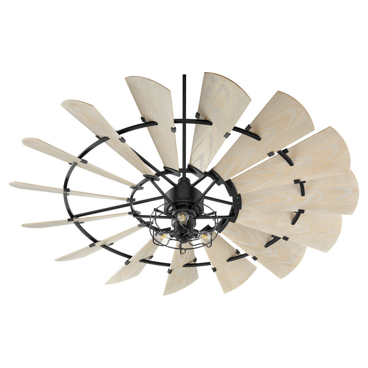 Quorum Windmill 197215-69 Ceiling Fan - Textured Black, Weathered Oak