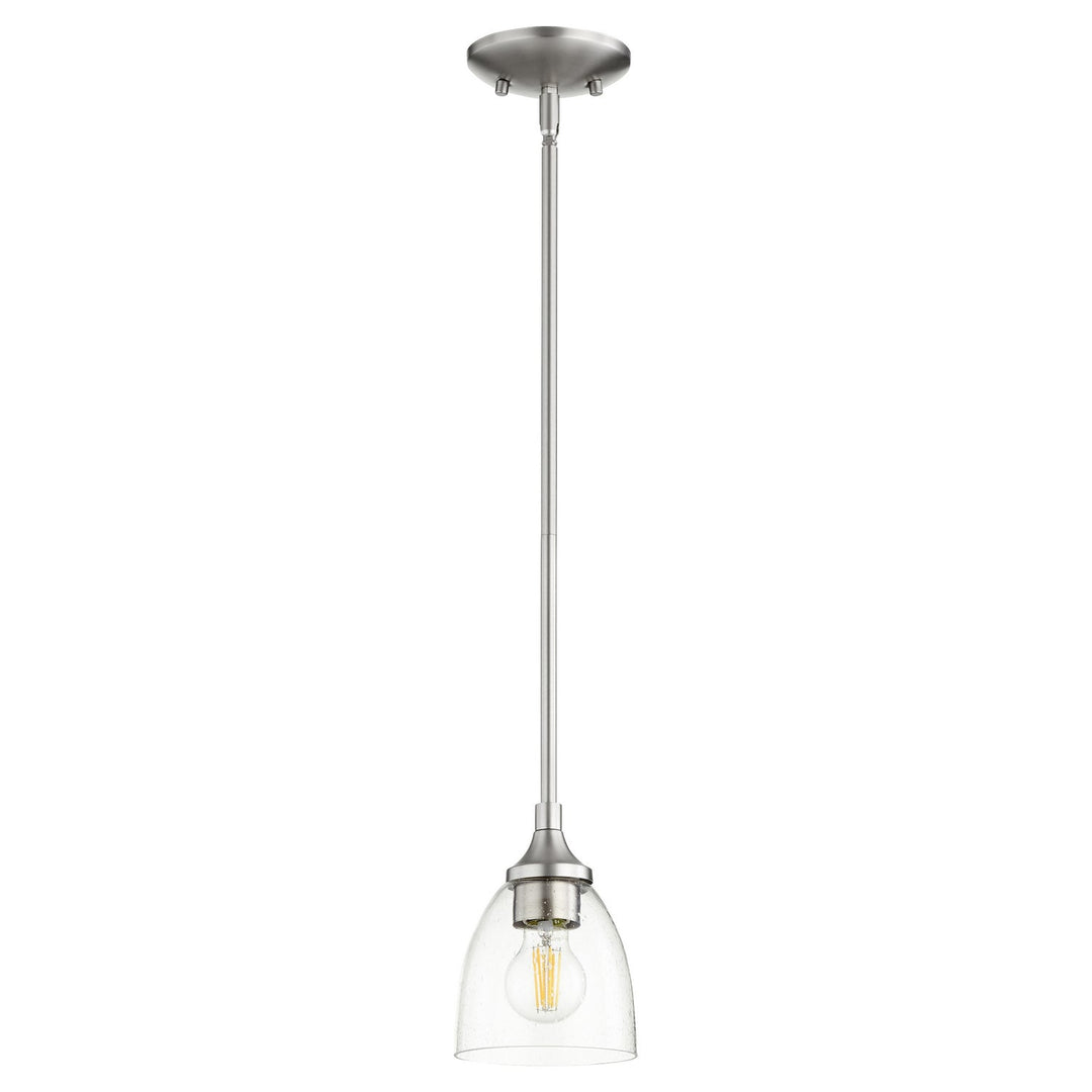 Quorum Enclave 3059-265 Pendant Light - Satin Nickel W/ Clear/Seeded