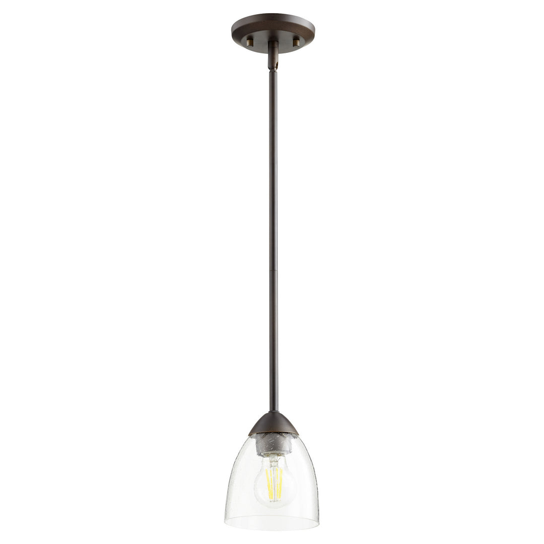 Quorum Barkley 3069-286 Pendant Light - Oiled Bronze W/ Clear/Seeded