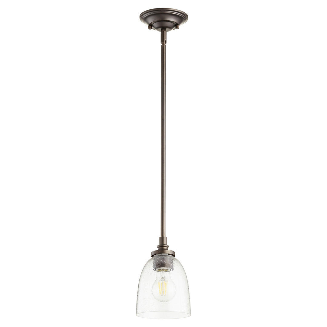 Quorum Rossington 3122-286 Pendant Light - Oiled Bronze W/ Clear/Seeded
