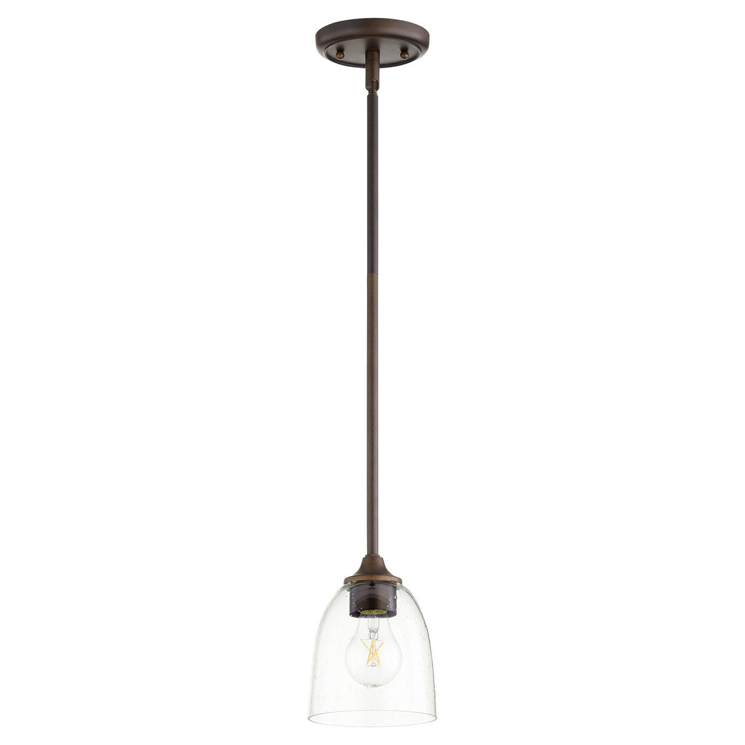 Quorum Jardin 3127-286 Pendant Light - Oiled Bronze W/ Clear/Seeded