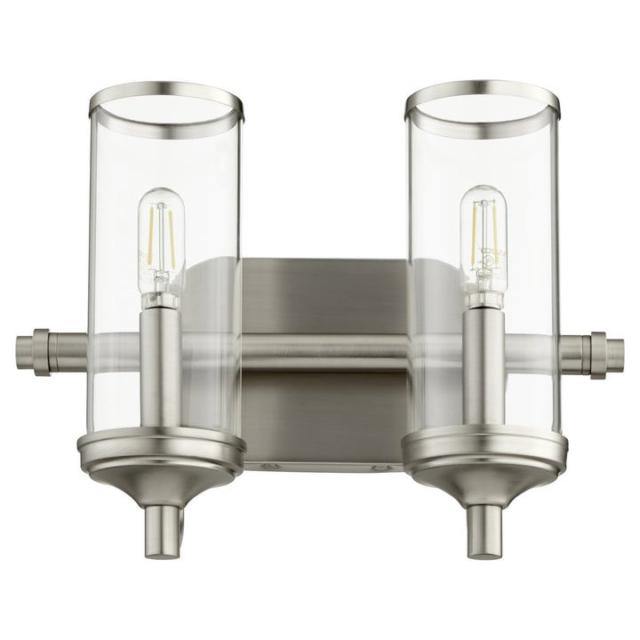 Quorum Collins 5044-2-65 Bath Vanity Light 13 in. wide - Satin Nickel