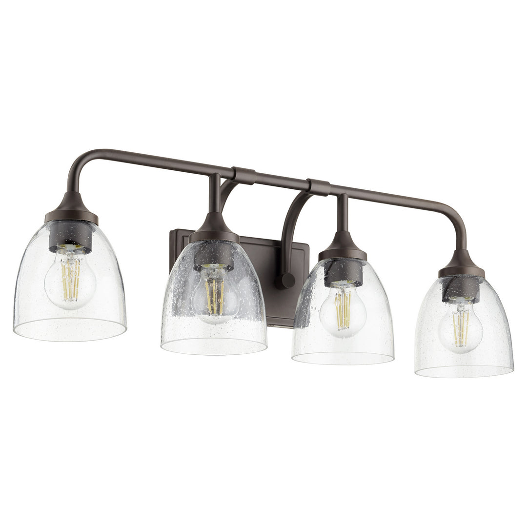 Quorum Enclave 5059-4-286 Bath Vanity Light 27 in. wide - Oiled Bronze W/ Clear/Seeded