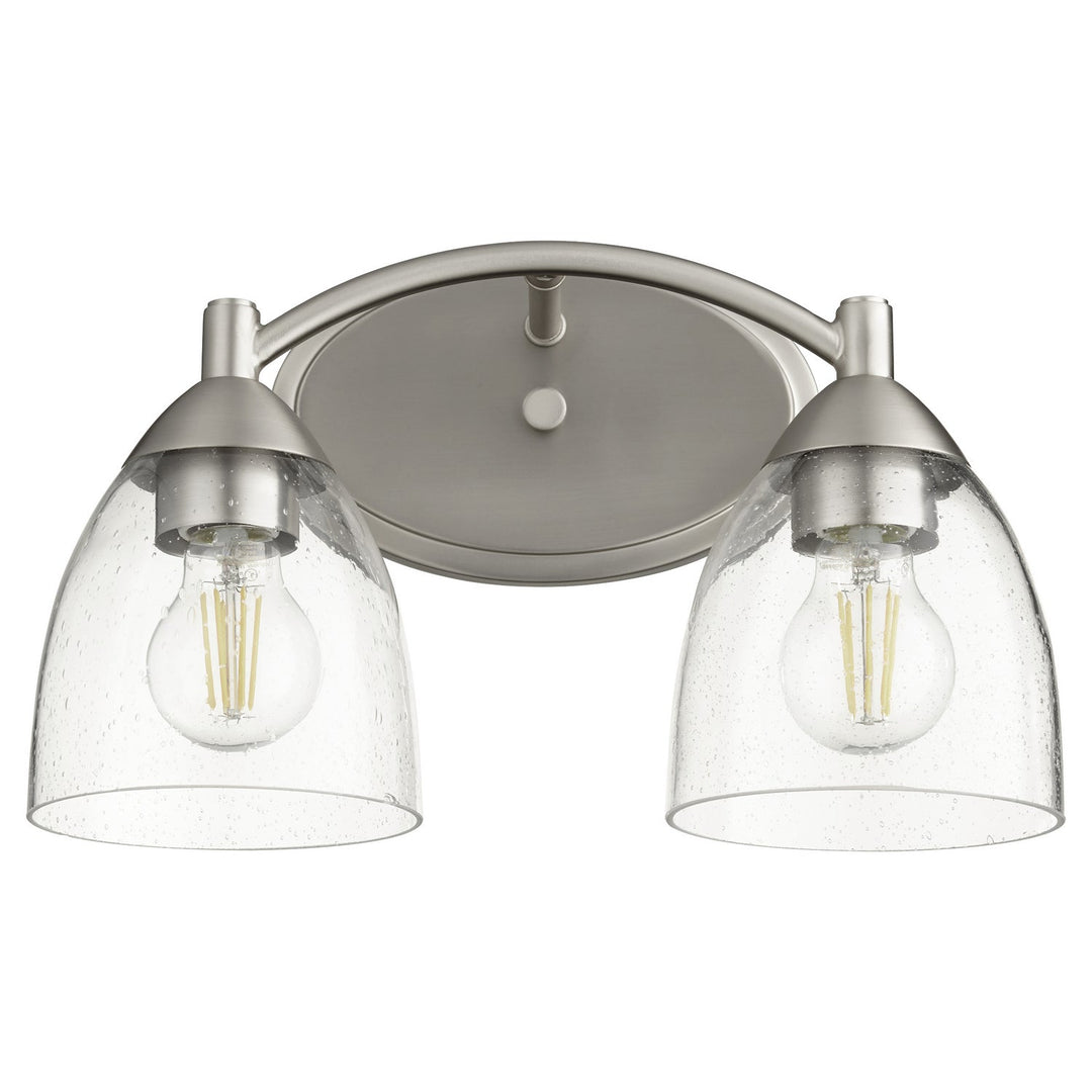 Quorum Barkley 5069-2-265 Bath Vanity Light 14 in. wide - Satin Nickel W/ Clear/Seeded