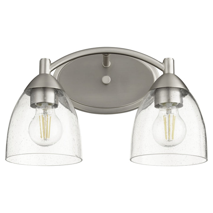 Quorum Barkley 5069-2-265 Bath Vanity Light 14 in. wide - Satin Nickel W/ Clear/Seeded