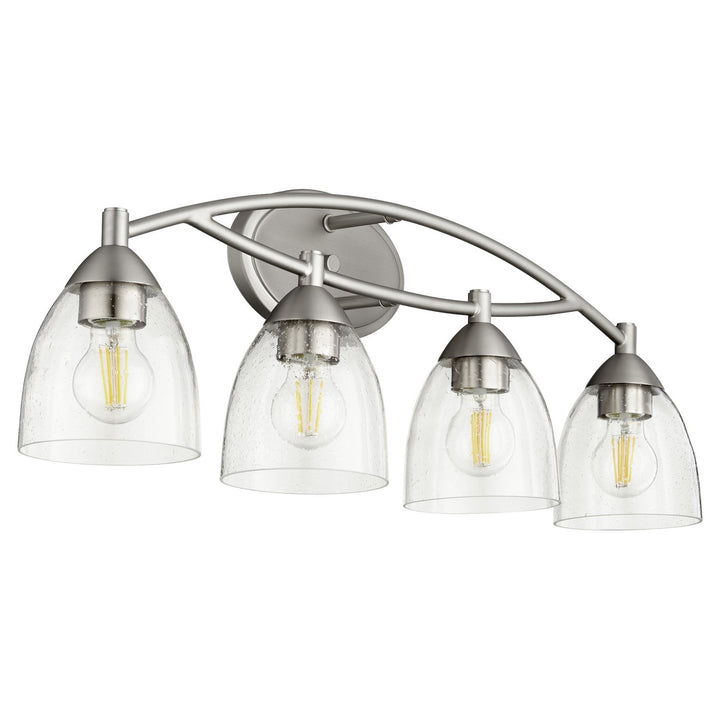 Quorum Barkley 5069-4-265 Bath Vanity Light 29 in. wide - Satin Nickel W/ Clear/Seeded