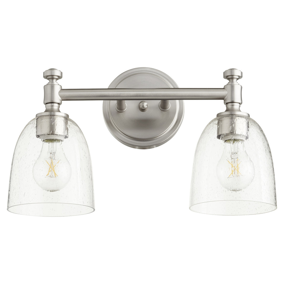 Quorum Rossington 5122-2-265 Bath Vanity Light 16 in. wide - Satin Nickel W/ Clear/Seeded