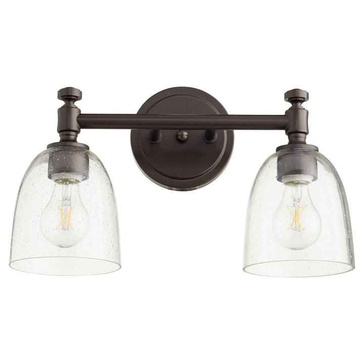 Quorum Rossington 5122-2-286 Bath Vanity Light - Oiled Bronze W/ Clear/Seeded