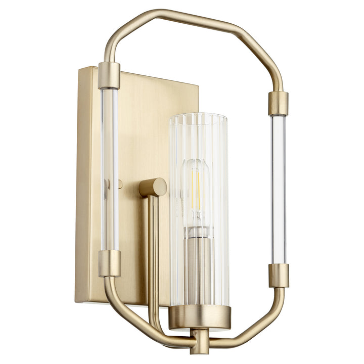 Quorum Citadel 5163-1-80 Wall Sconce Light - Aged Brass, Oiled Bronze/Walnut/