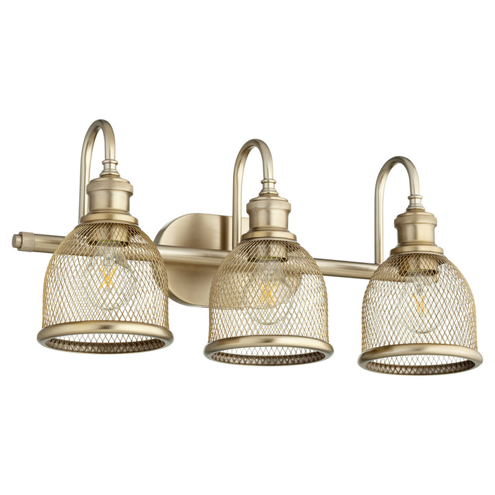 Quorum Omni 5212-3-80 Bath Vanity Light 23 in. wide - Aged Brass